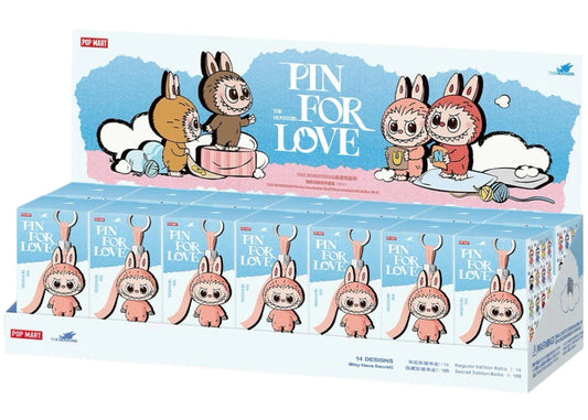 Pop Mart Labubu The Monsters Pin for Love Series Vinyl Plush Pendant (N-Z) Sealed Case (14 Blind Box) (Copia)