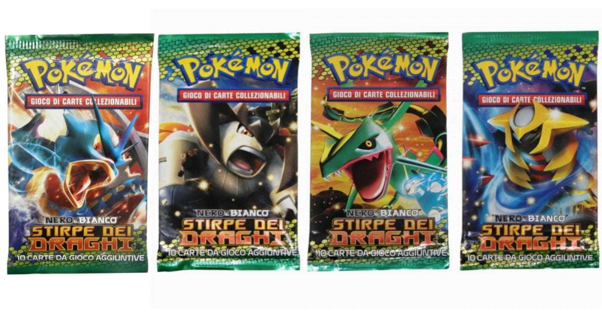 Pokémon Nero Bianco Stirpe dei Draghi 4 Buste Artset IT Resell23