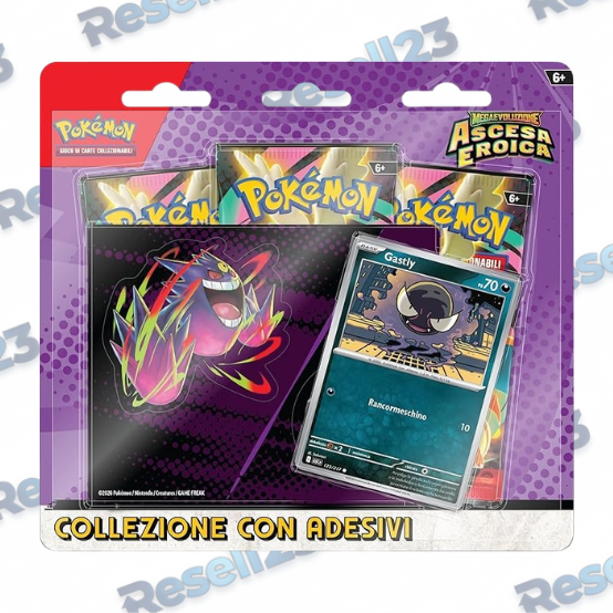 Pokemon Collezione con Adesivi (Gastly) Ascesa Eroica IT